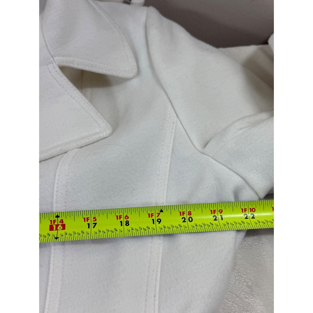 Calvin Klein Coat Women's XL White Belted Double Breasted Classic Quite Luxury - Picture 7 of 13